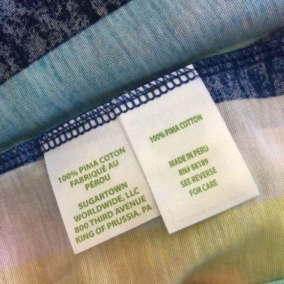 Lilly Pulitzer WAVERLY Cotton TOP IN MULTI RAINBOW STRIPE XS - Picture 7 of 7